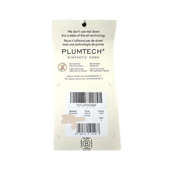 Save The Duck Womens Black Hooded Water Resistant Shiny Puffer Jacket Sz L New - Picture 12 of 15